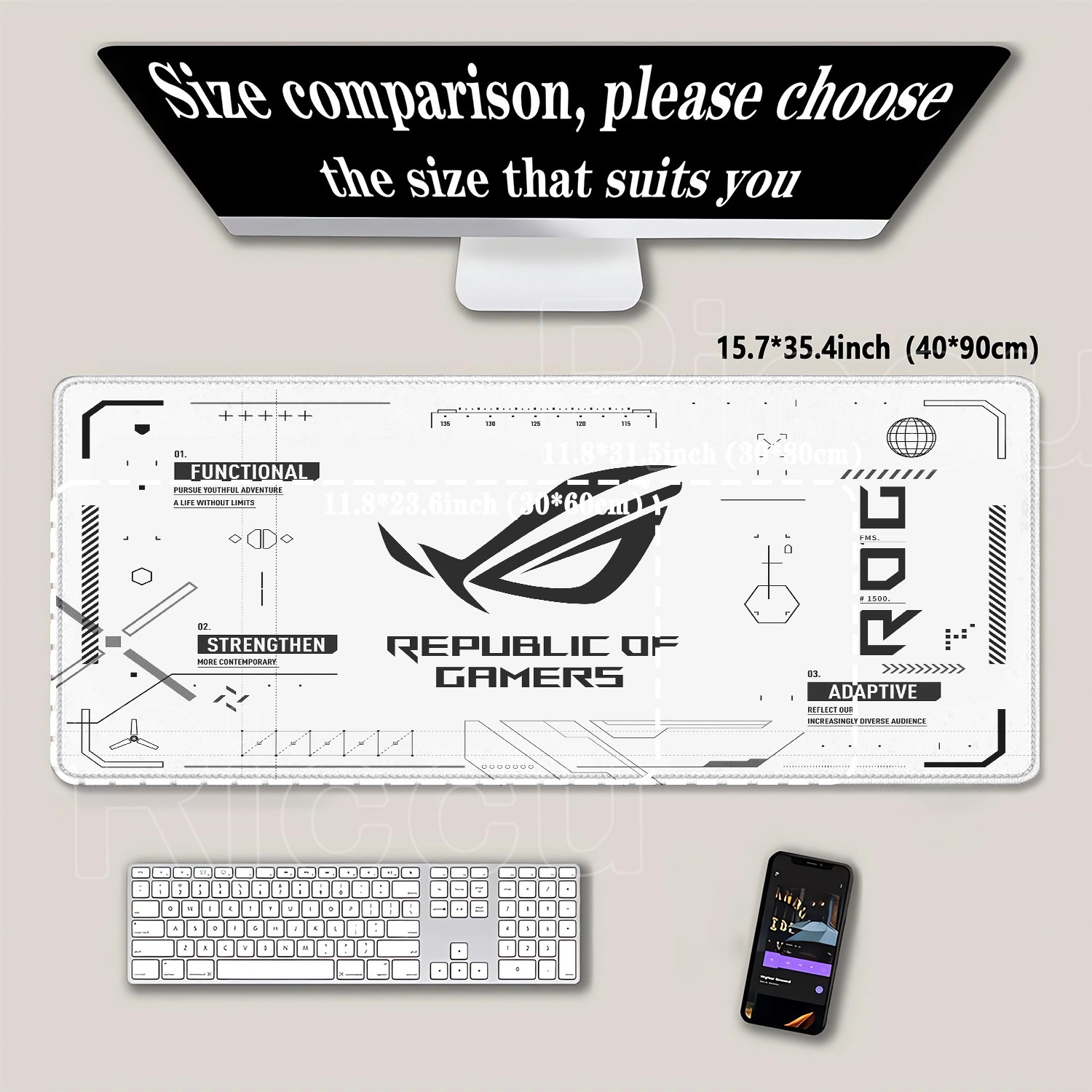 R-ROG Large Gaming Mouse Pad A - Gaming Accessories Asus ulasan dan harga