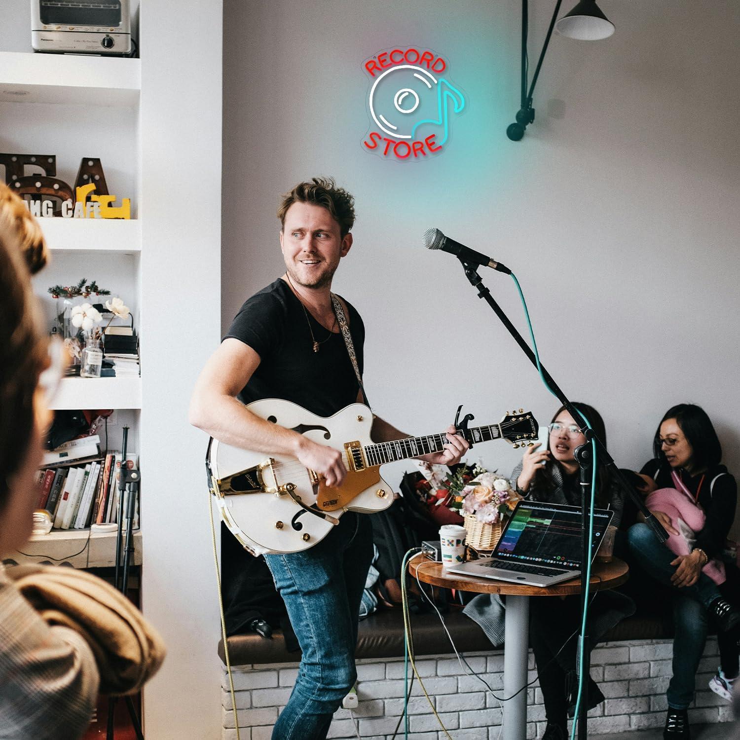 Record Store Neon Sign Music N - Gaming Accessories Store ulasan dan harga