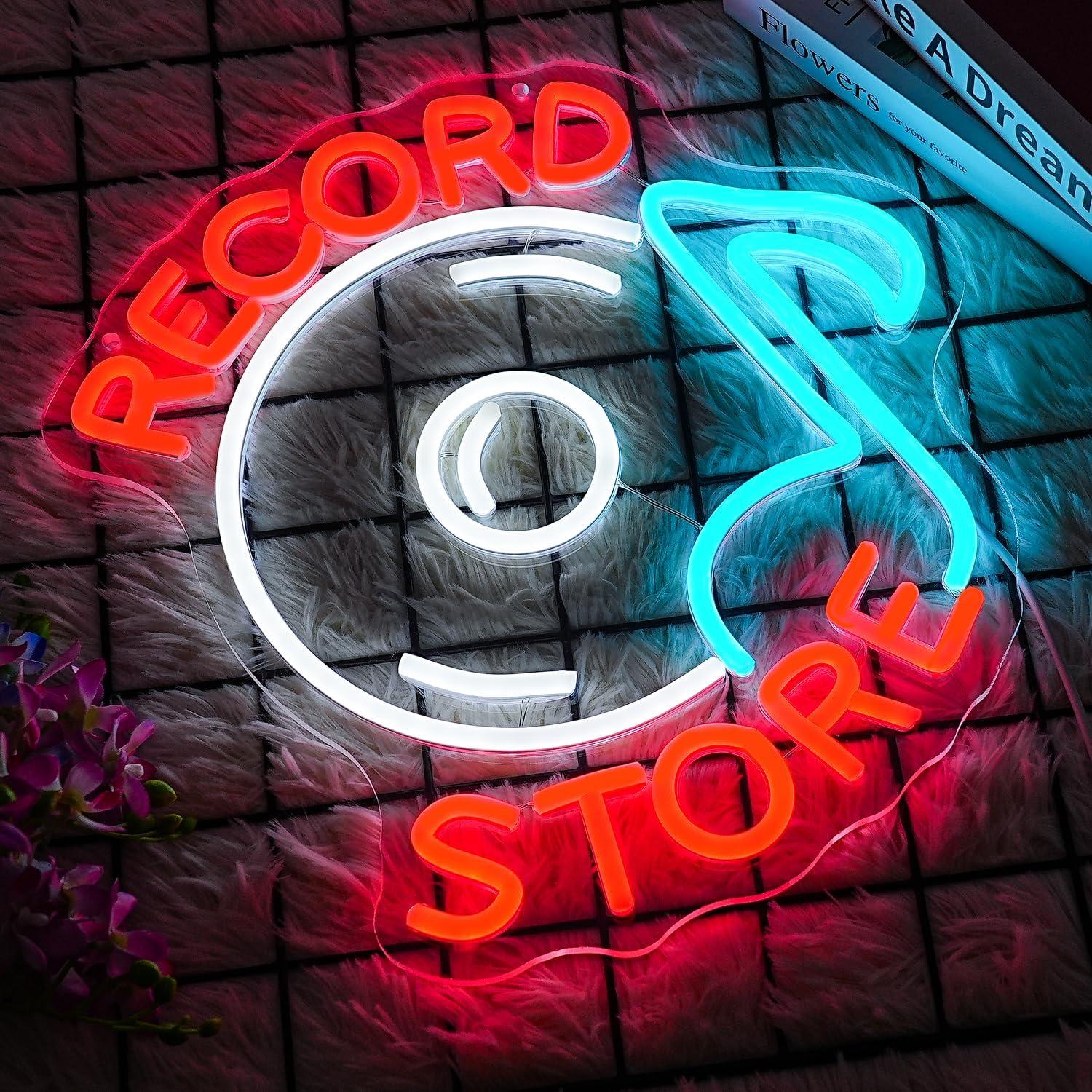 Record Store Neon Sign Music N - Gaming Accessories Store ulasan dan harga
