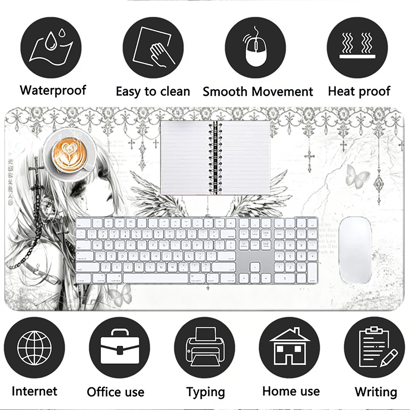 Leather Mousepad Black White A - Gaming Accessories Wholesale ulasan dan harga